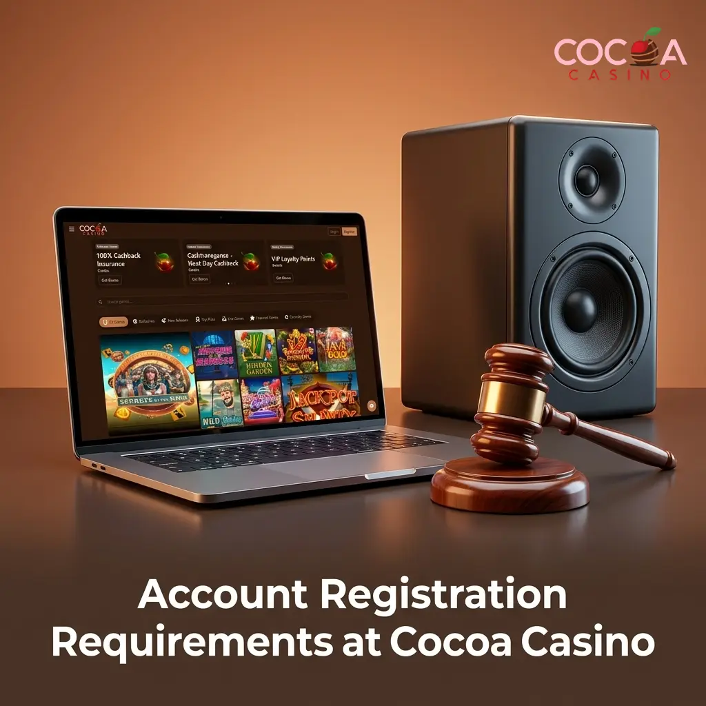Cocoa Casino account registration requirements showing UKGC eligibility rules, age verification, and UK residency conditions