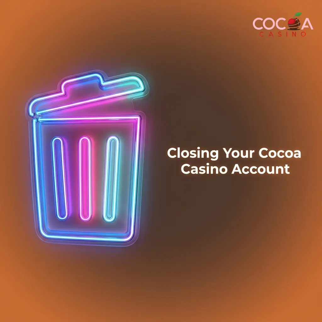 Player navigating Cocoa Casino account settings to initiate account closure or self-exclusion process