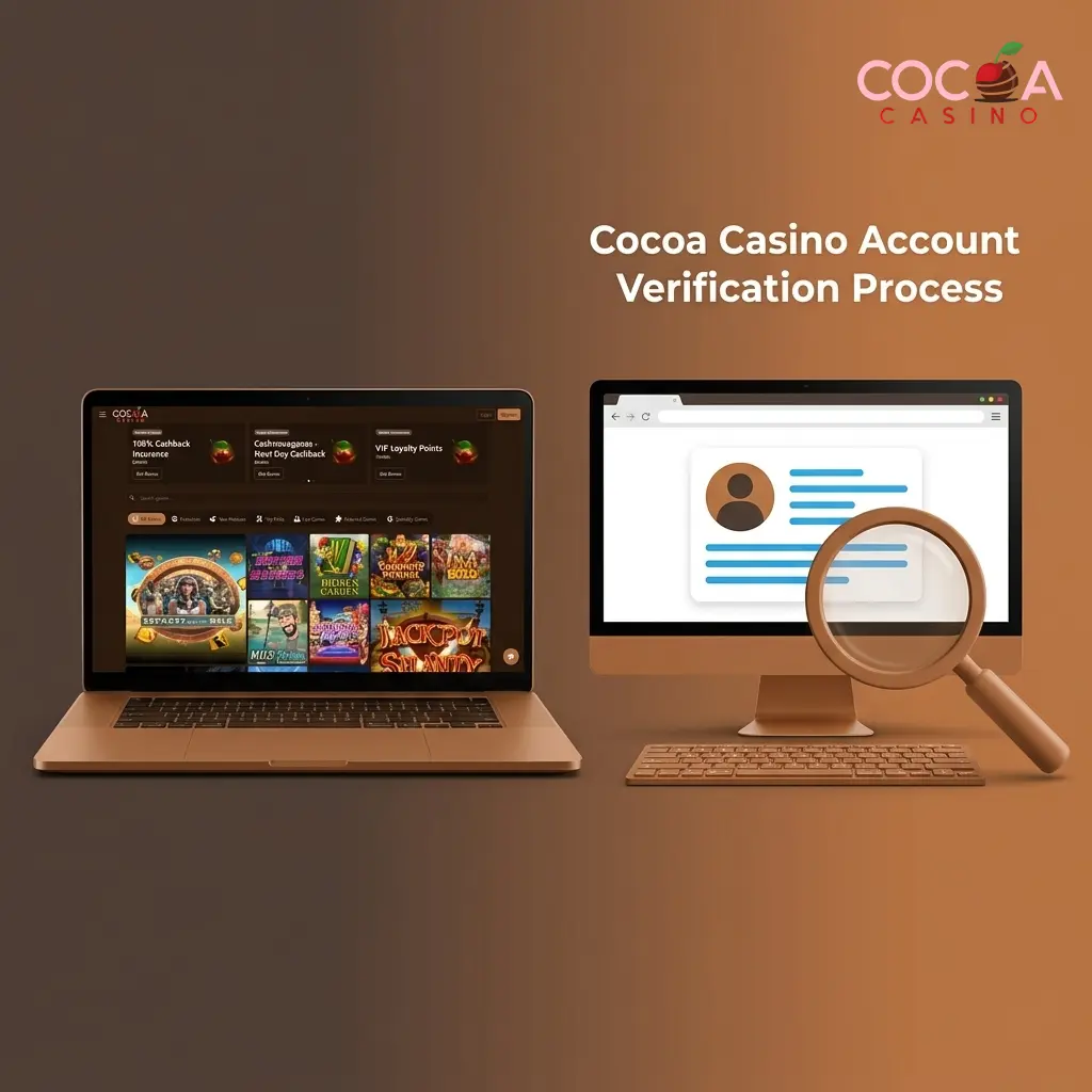 Cocoa Casino KYC account verification process showing steps to submit ID and proof of address for UK players