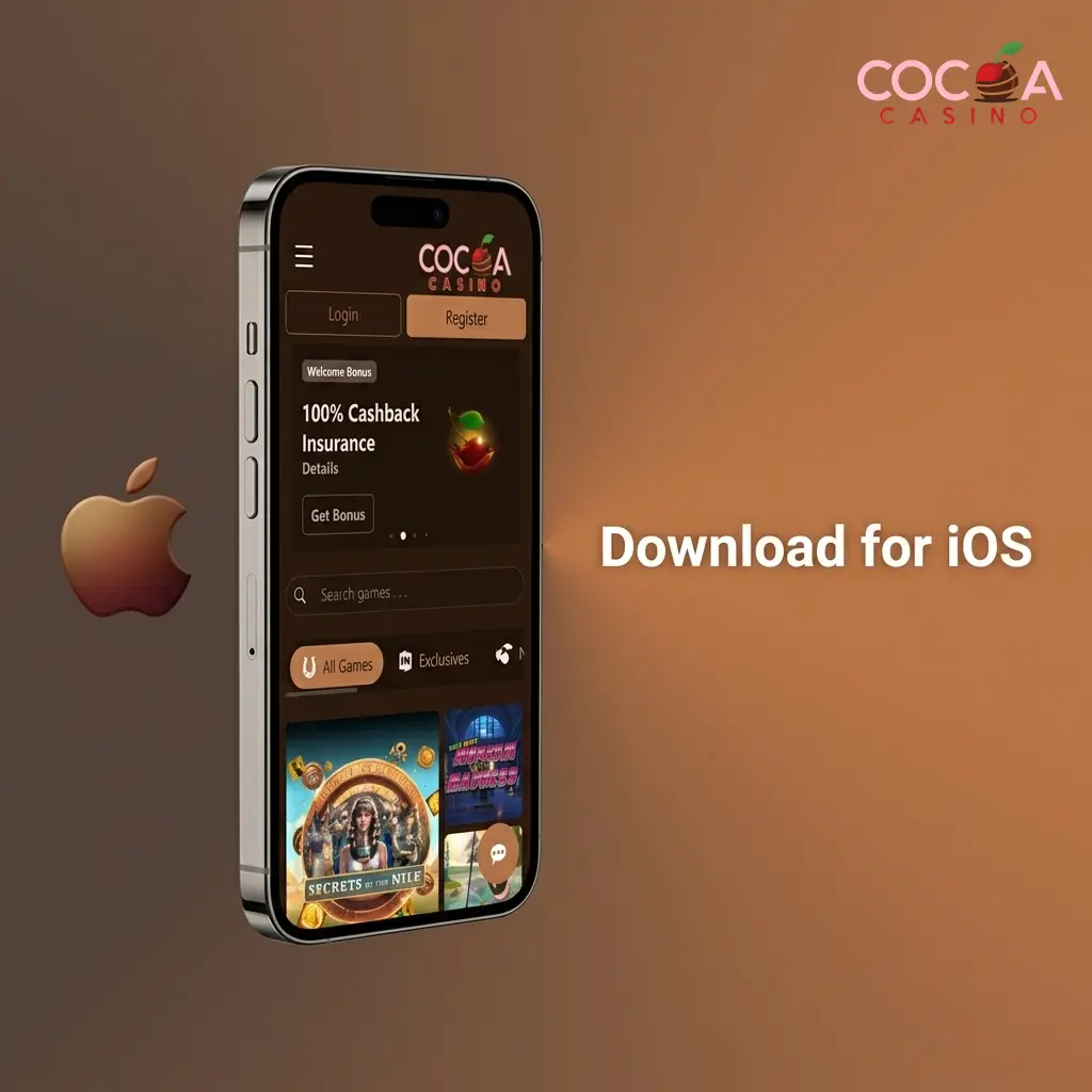 Cocoa Casino PWA download for iOS via Safari on iPhone and iPad running iOS 13 or later