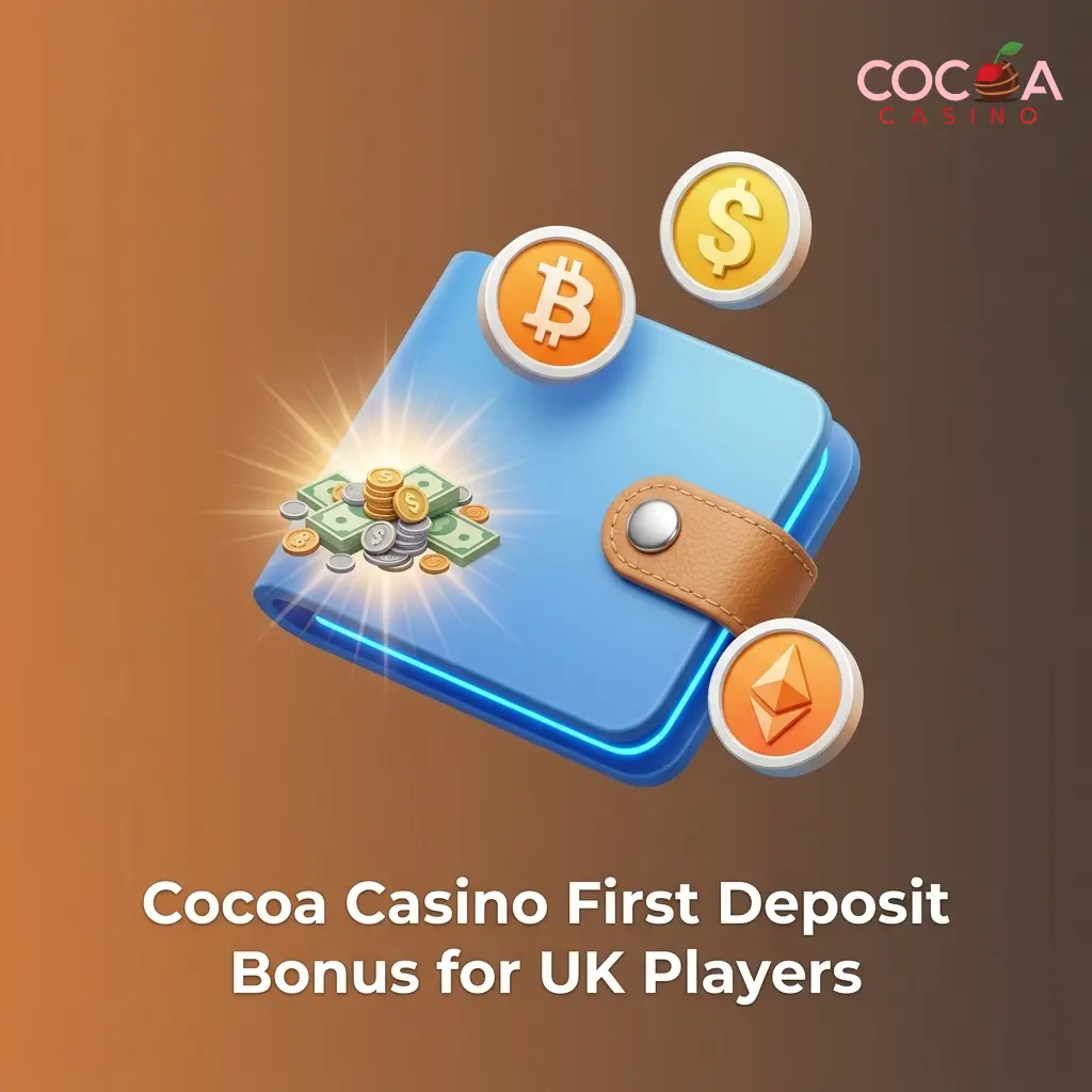 Cocoa Casino 200% first deposit bonus and 100% cashback insurance offer for UK players with £10 minimum deposit