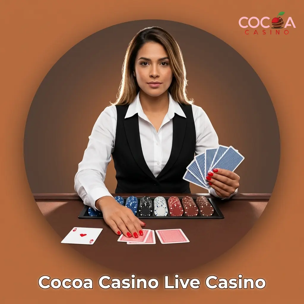 Cocoa Casino live dealer tables with professional dealers streaming HD roulette, blackjack, baccarat and game shows for UK players