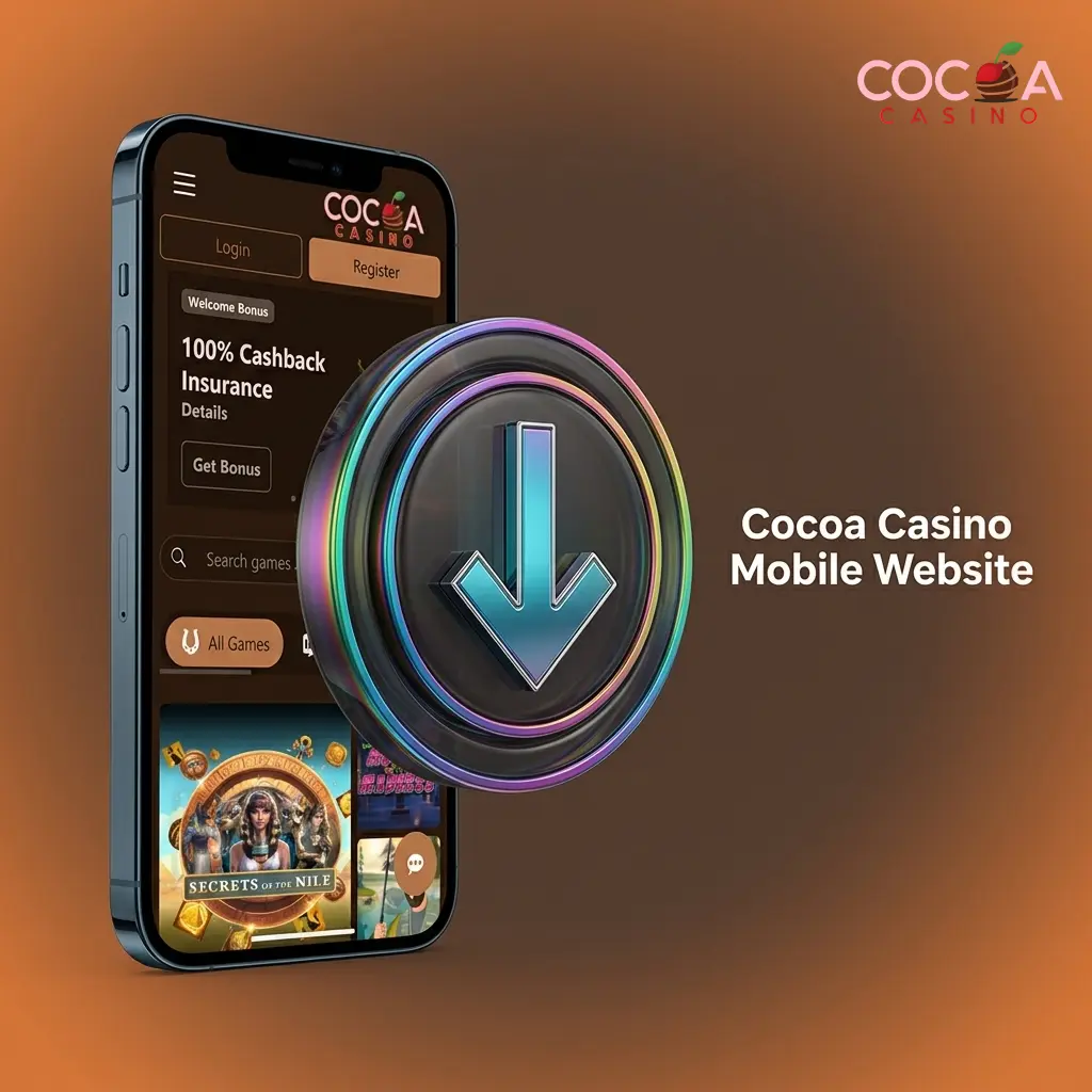 Cocoa Casino mobile website displaying responsive casino lobby on smartphone and tablet browsers for UK players