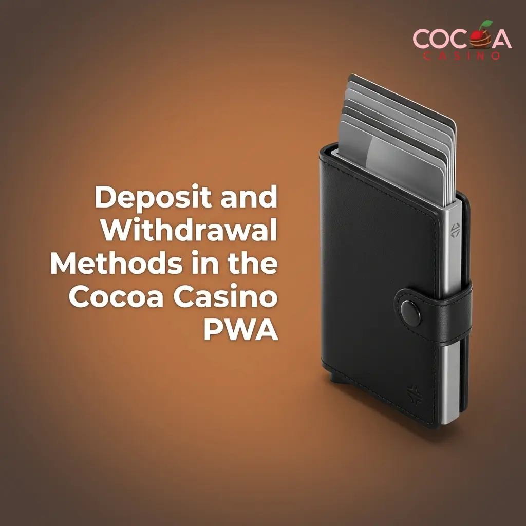 Cocoa Casino PWA deposit and withdrawal methods including Visa, Mastercard, Volt, MiFinity, SEPA, and crypto options