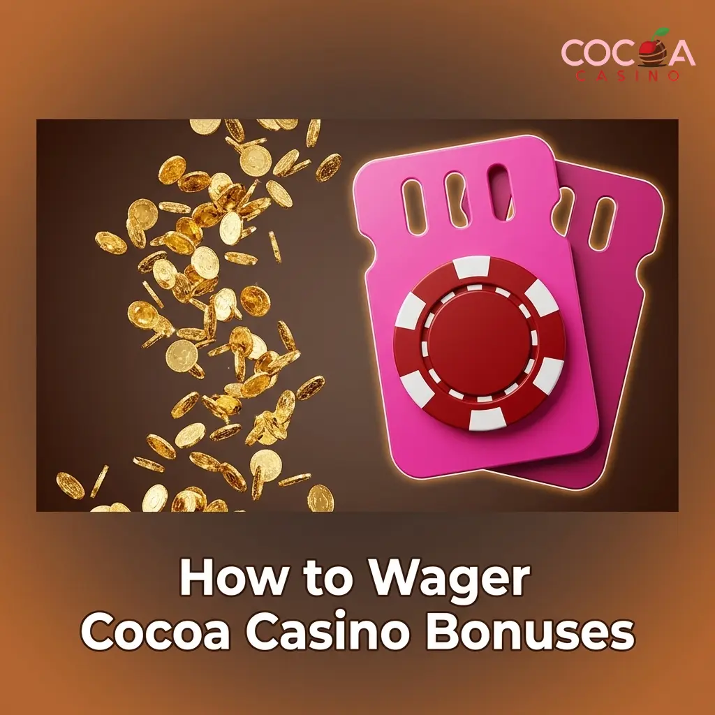 Cocoa Casino bonus wagering guide showing requirements including multipliers, eligible games, deposit minimums and cashback terms