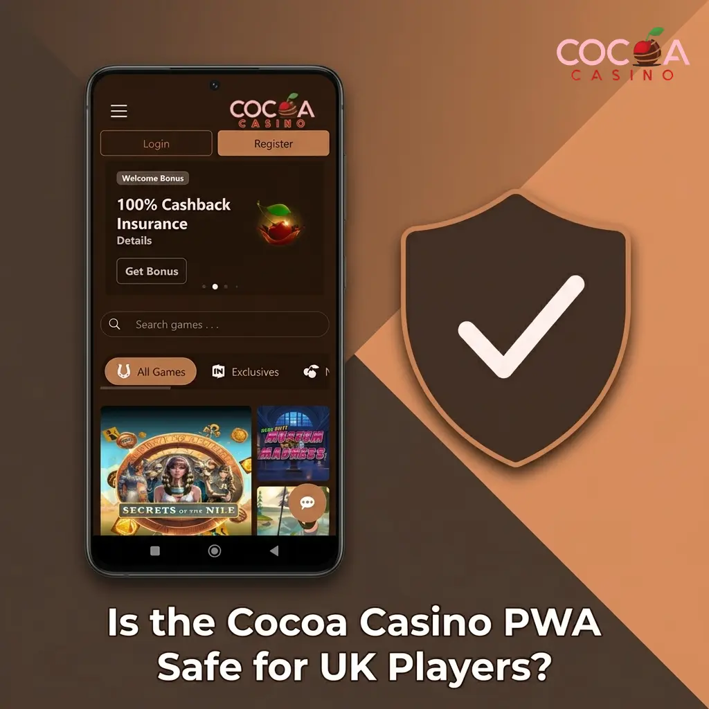 Cocoa Casino PWA security features for UK players including SSL encryption and Curaçao licence protection