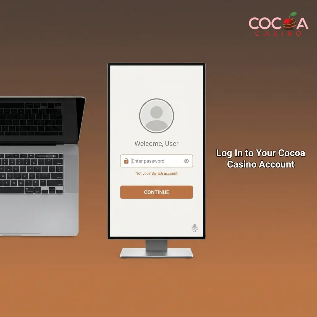 Cocoa Casino login page showing email and password fields with a Sign In button for account access